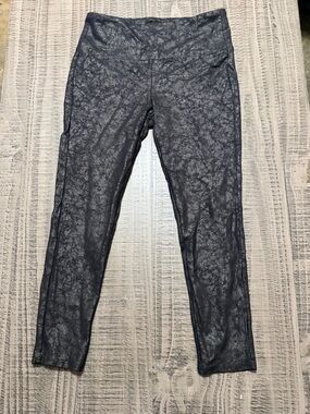 High-Waist Black Lace-Overlay Leggings